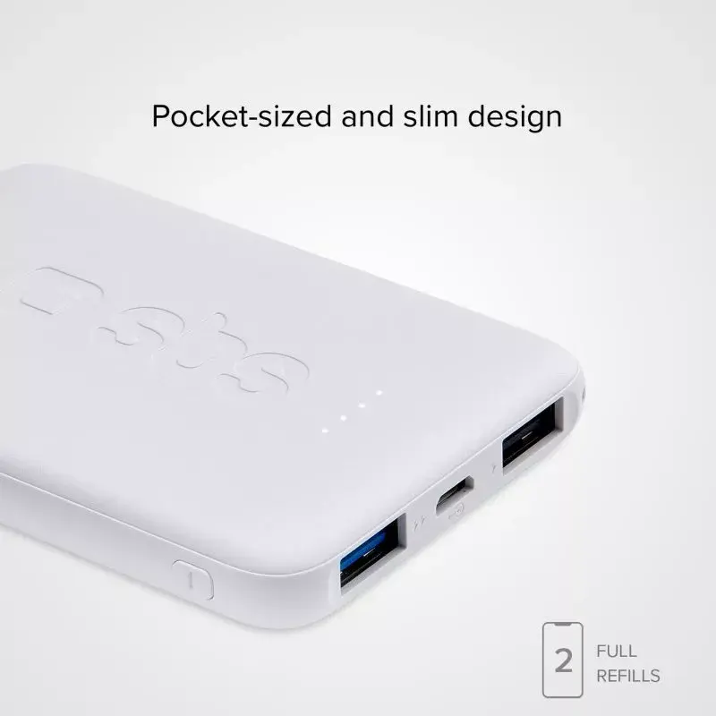 Nešiojamas išorinis akumuliatorius SBS 5000 mAh, balta