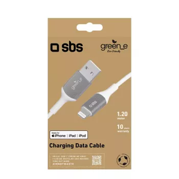 Lightning laidas SBS GRECABLEUSBIP589W 1,2 m sidabrinis baltas