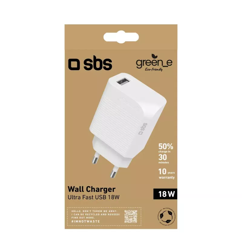 SBS GRETR1USB18W universalus 18W greitasis kroviklis su Power Delivery, baltas