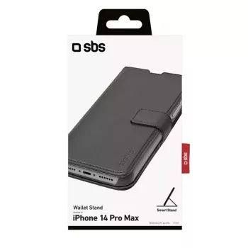 SBS TEBKWALIP1467PK Dėklas su pinigine, iPhone 14 Pro Max, 17 cm, juodas