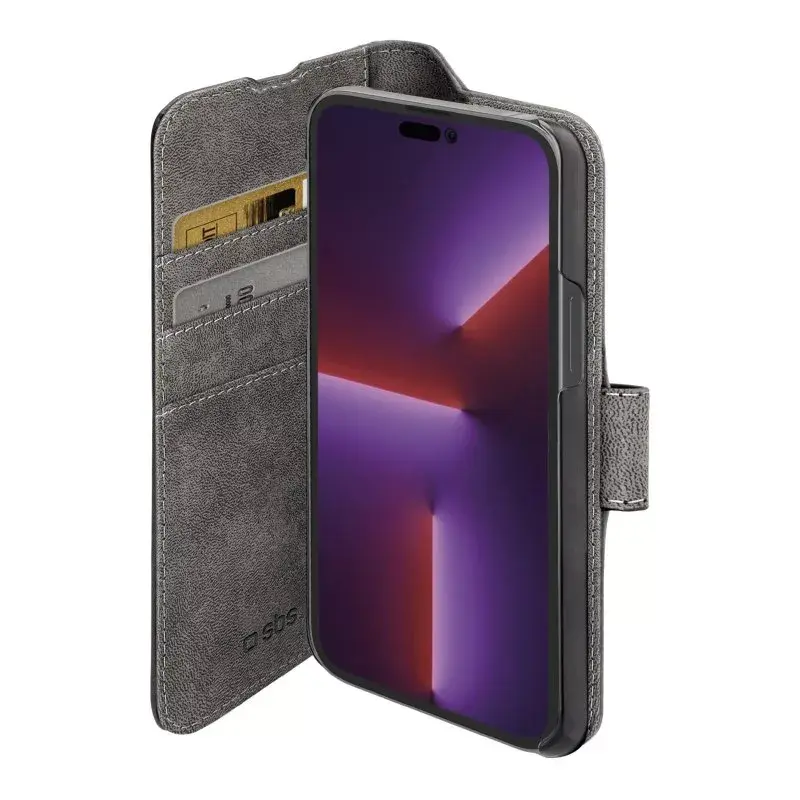 SBS TEBKWALIP1467PK Dėklas su pinigine, iPhone 14 Pro Max, 17 cm, juodas