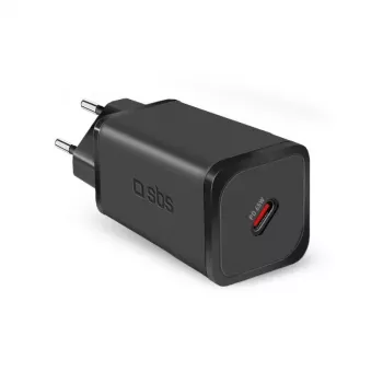 SBS Mobilus vidinis AC greitasis įkroviklis TETRGAN1C65W — 100–240V, 1x USB-C, juodas, telefonui, planšetei, nešiojamam kompiuteriui, laikrodžiui, ausinėms