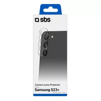 SBS TECAMGLSAS23P permatomas silikoninis grūdinto stiklo objektyvo apsauginis stikliukas, skirtas Samsung Galaxy S23+