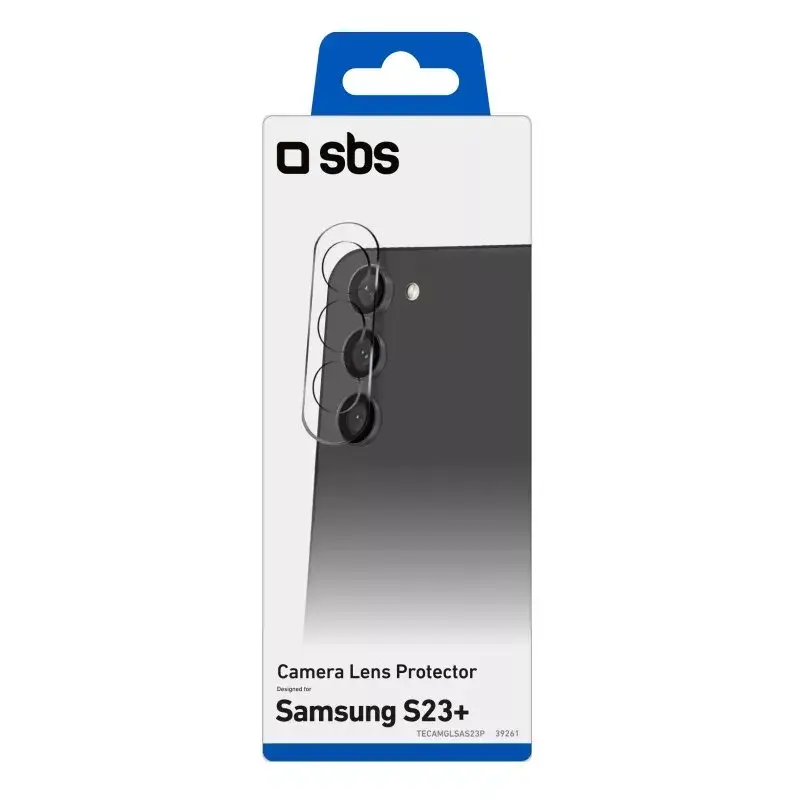 SBS TECAMGLSAS23P permatomas silikoninis grūdinto stiklo objektyvo apsauginis stikliukas, skirtas Samsung Galaxy S23+