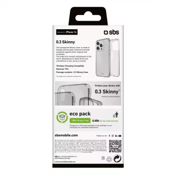 SBS TESKINIP1561PT permatomas dėklas, skirtas iPhone 15 Pro, 15,5 cm