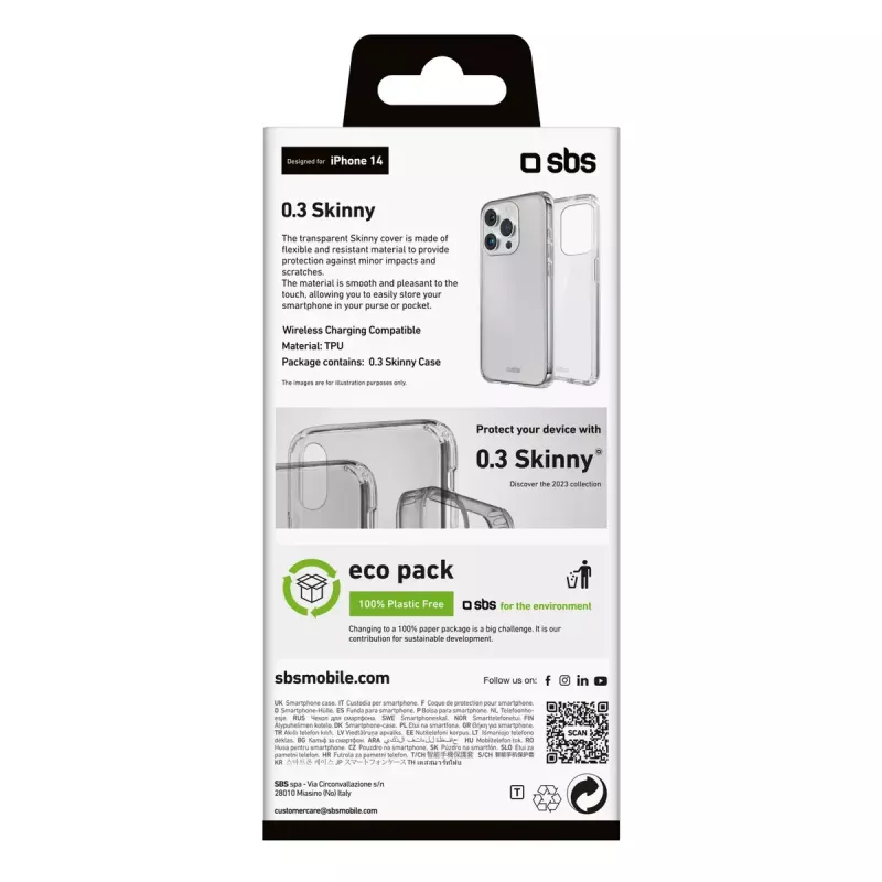 SBS TESKINIP1561PT permatomas dėklas, skirtas iPhone 15 Pro, 15,5 cm
