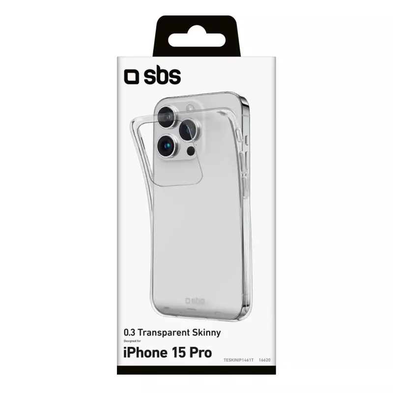 SBS TESKINIP1561PT permatomas dėklas, skirtas iPhone 15 Pro, 15,5 cm