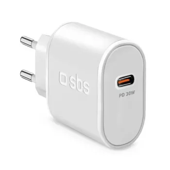 SBS Mobile TETR1CPD30 – USB Type-C sieninis įkroviklis 30 W, baltas