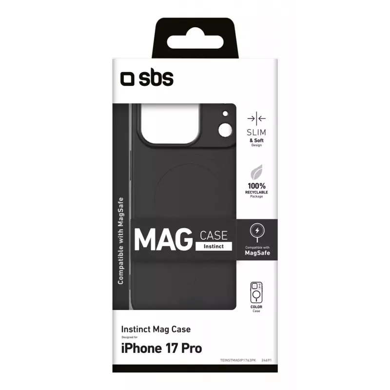 SBS TEINSTMAGIP1763PK dėklas Apple iPhone 17 Pro 15,9 cm (6,28 inch) juodas