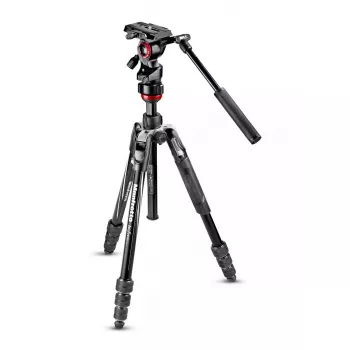 Tripod Manfrotto MVKBFRT-LIVE skaitmeniniams/filmavimo fotoaparatams 3 kojos Juoda Raudona Sidabrinė