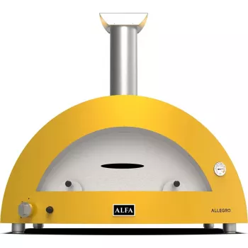 Medžiu kūrenama picos krosnelė Alfa Forni Moderno 5 Pizze Geltona FXMD-5P-LGIA, lauko stalviršinė picos krosnelė, 5 picų talpa