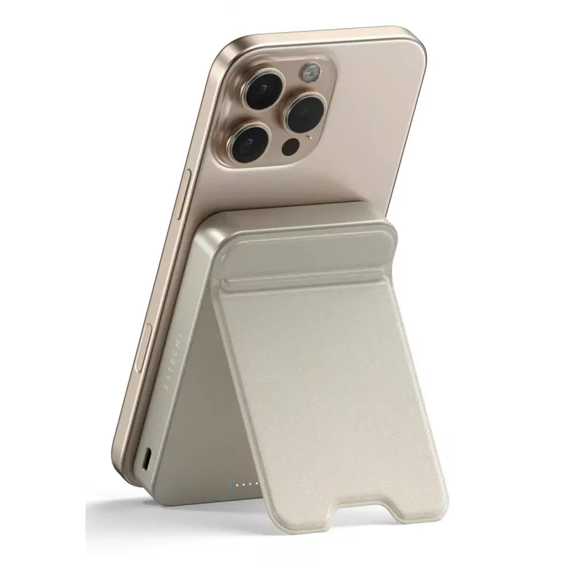 Nešiojamas powerbank'as Satechi ST-B10Q2SW 10000 mAh, belaidis įkrovimas, smėlio spalvos