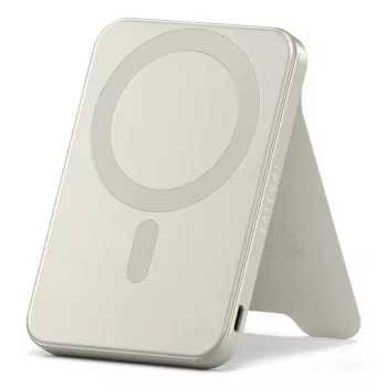 Nešiojamas powerbank Satechi ST-B5Q2SW 5000 mAh, belaidis įkrovimas, smėlio spalvos