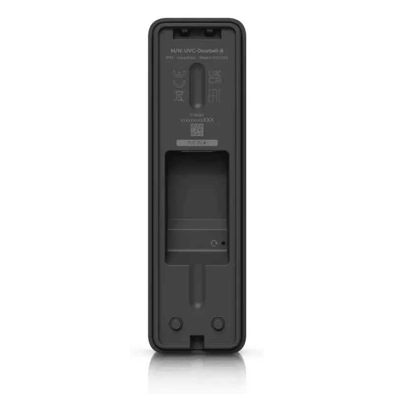 Vaizdo skambutis UBIQUITI Doorbell Lite Black – laidinis PoE, 5 MP, 2560×1920, IPX5, metalinis ir polikarbonatinis korpusas