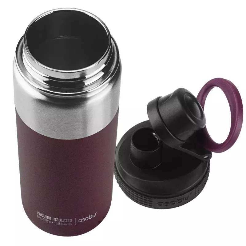 Termosas ASOBU Alpine Flask Hiking 530 ml nerūdijantis plienas bordo spalvos