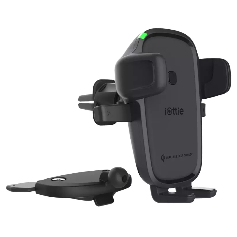 iOttie Easy One Touch 2 belaidis greitasis telefono įkroviklis automobiliui, juodas