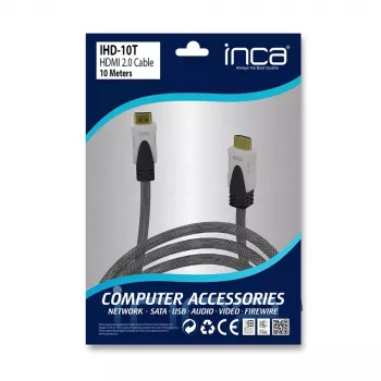 HDMI kabelis Inca IHD-10T 10m HDMI A tipo kištukas – kištukas pilkas
