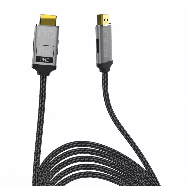 HDMI kabelis Inca IHM-03T 3 m HDMI A tipo kištukas-kištukas 2.1 pilkas