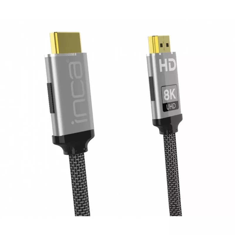 HDMI kabelis Inca IHM-03T 3 m HDMI A tipo kištukas-kištukas 2.1 pilkas