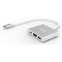USB Type-C sąsajos stotelė INCA ITPC-04T — HDMI, Thunderbolt 3, USB 3.2 Gen1, 5000 Mbit/s, 2160p, sidabrinė/balta