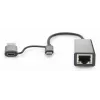 USB Hub Inca IUTP-01TX Type-A Type-C Gigabit Ethernet mėlynas