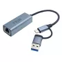 USB Hub Inca IUTP-01TX Type-A Type-C Gigabit Ethernet mėlynas