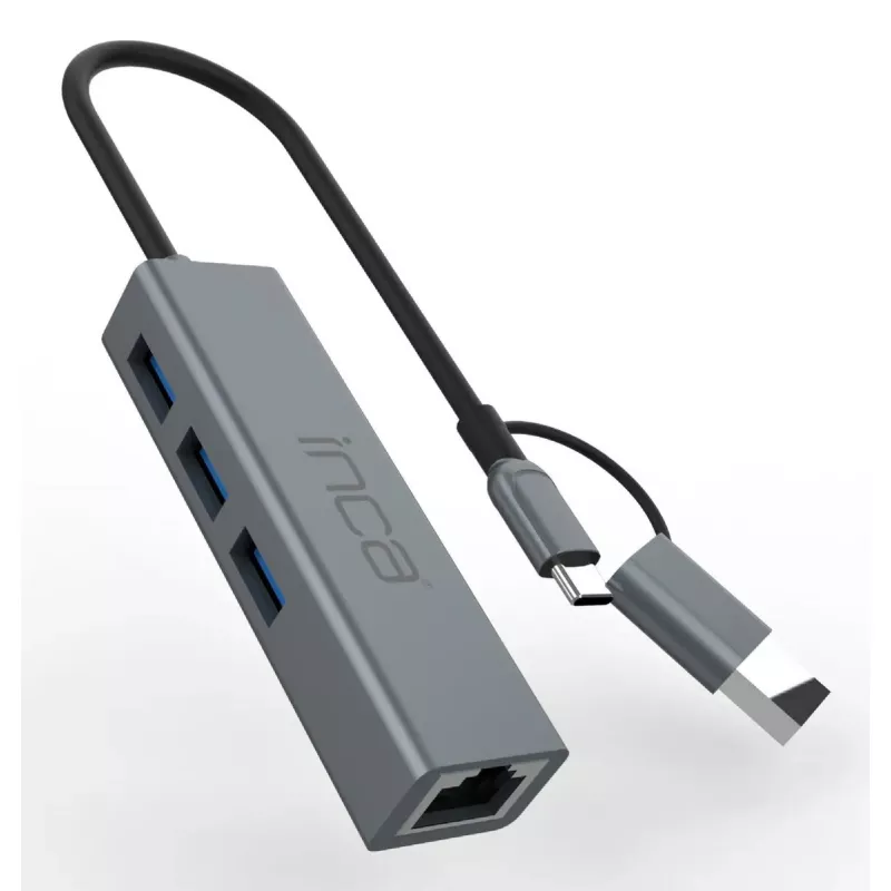 INCA IUTP-03TX USB-A ir USB-C į Gigabit Ethernet adapteris, 1000 Mbit/s