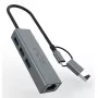INCA IUTP-03TX USB-A ir USB-C į Gigabit Ethernet adapteris, 1000 Mbit/s