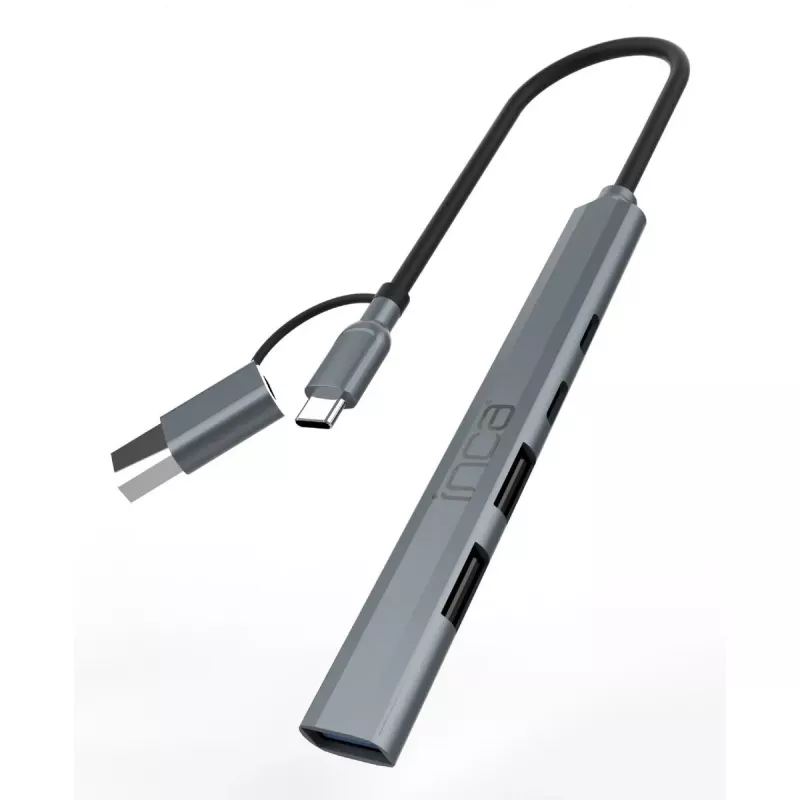 USB stebulė Inca IUTP-06TX Type-A Type-C 5000 Mbit/s pilka