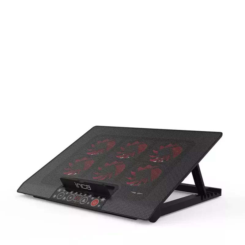 Aušinimo padėklas nešiojamam kompiuteriui Inca INC-601GMS 43,2 cm 6 ventiliatoriai USB Juodas