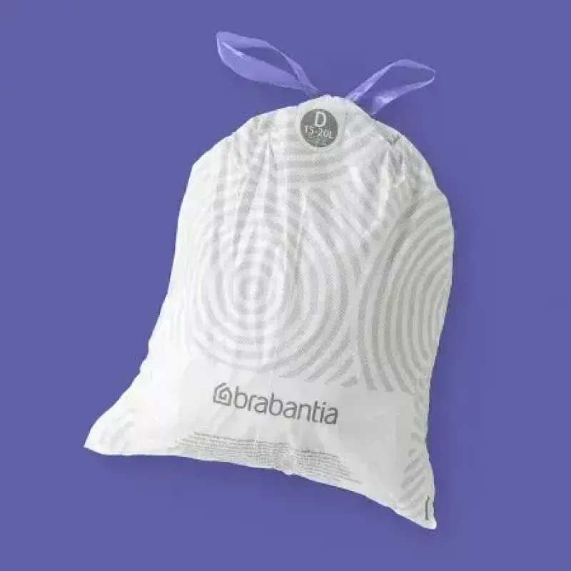 Šiukšlių maišai BRABANTIA 138164, 20 L, balti, plastikiniai, 40 vnt., 545×435 mm