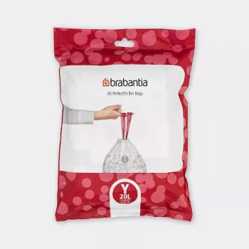 Šiukšlių maišai BRABANTIA 20 L modelis 138263, 40 vnt., tinka 20 litrų šiukšliadėžėms