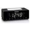 Laikrodinis radijas Lenco CR540BK – FM žadintuvas, 1,2 colio LED ekranas, reguliuojama naktinė lemputė, USB įkrovimas, stereo garsiakalbiai