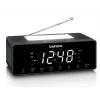 Laikrodinis radijas Lenco CR540BK – FM žadintuvas, 1,2 colio LED ekranas, reguliuojama naktinė lemputė, USB įkrovimas, stereo garsiakalbiai