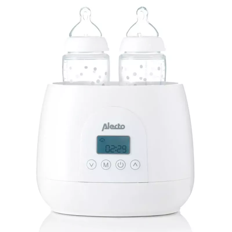 Buteliukų šildytuvas Alecto BW700TWIN – dvigubas 3-in-1 elektrinis buteliukų šildytuvas, 512 W, 230 V, baltas