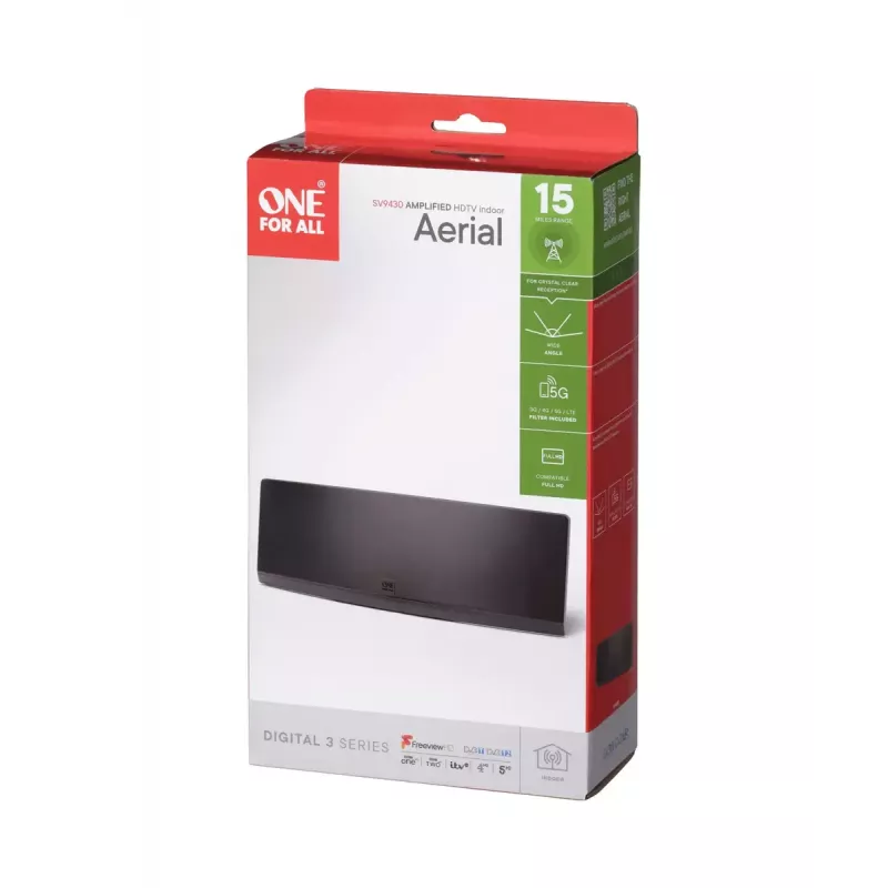 Vidinė antena One For All Design Line DVB-T Curved EX 45dB 5G