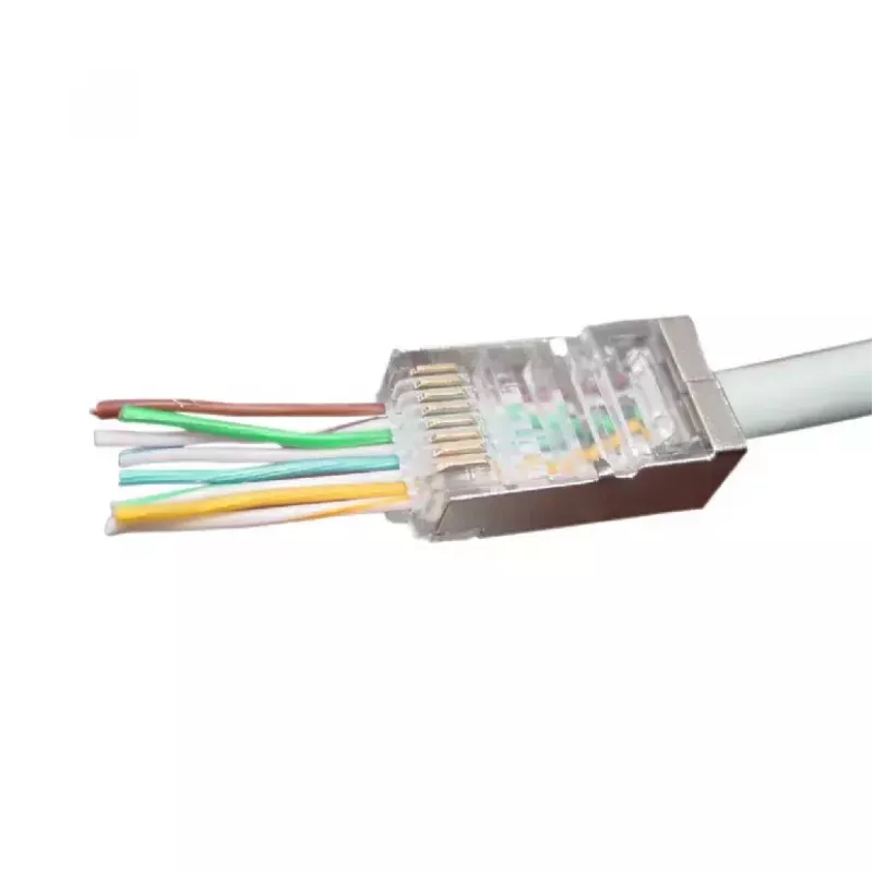 RJ-45 kištukas Gembird LC-PTF-01/100, F/UTP, rudas/sidabrinis/skaidrus, 10 vnt.