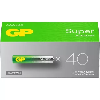 GP Super Micro AAA 1,5 V šarminės mangano baterijos – 40 vnt. pakuotė