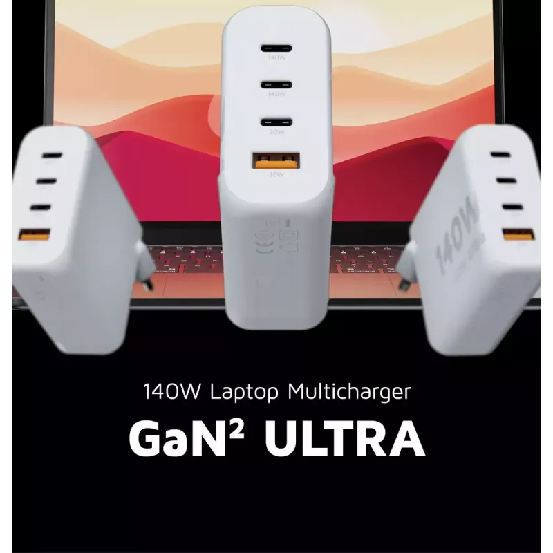 Xtorm 140W GaN² Ultra sieninis įkroviklis AC universalus 3 USB Type-C greitas įkrovimas