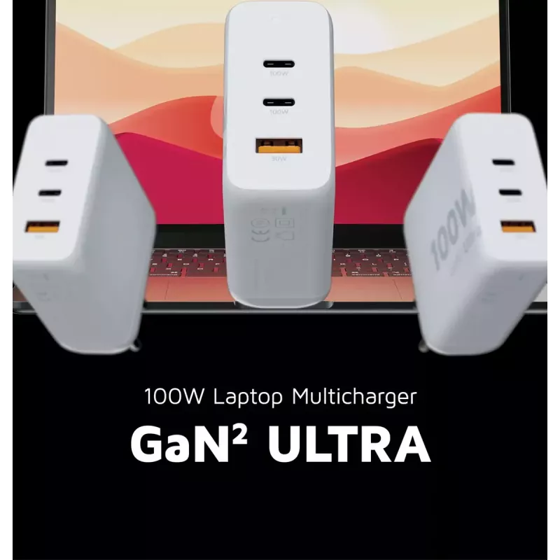 Xtorm 100W GaN² Ultra sieninis įkroviklis su dviem USB-C prievadais