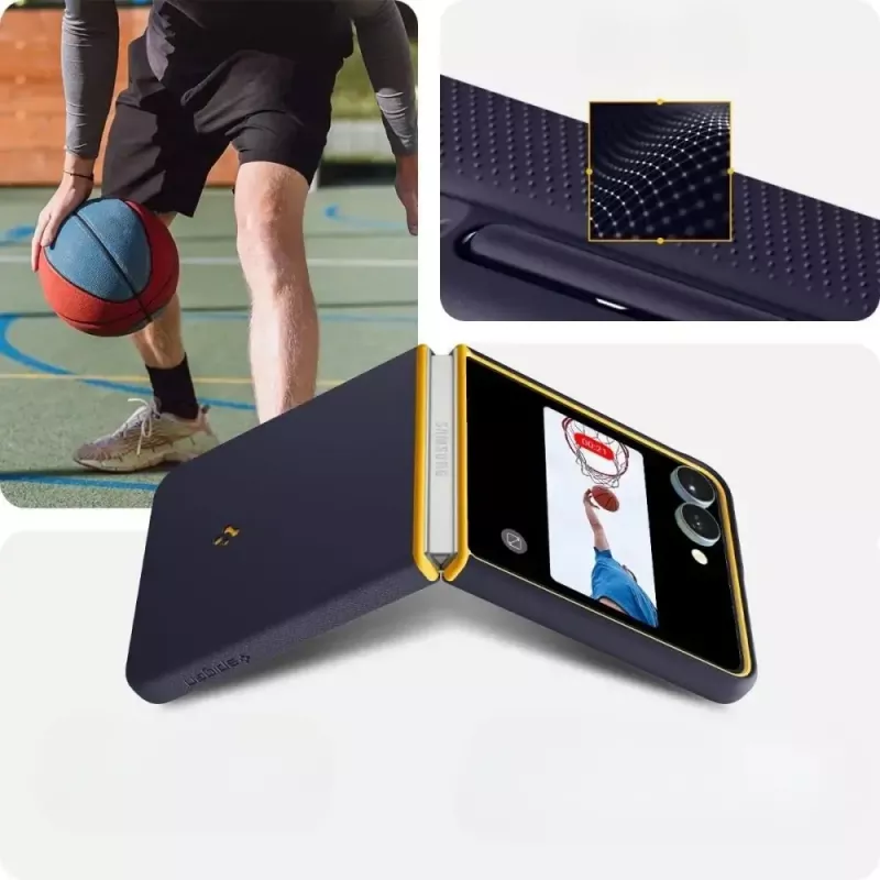 Apsauginis dėklas Spigen Nano Pop Mag, Samsung Galaxy Z Flip 7, Blueberry Navy, su MagSafe