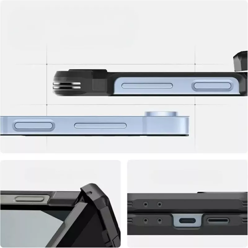 Apsauginis dėklas Spigen Tough Armor Pro Mag, skirtas Galaxy Z Flip 7 FE, juodas