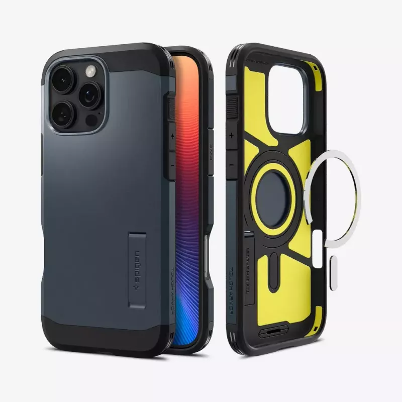 Spigen Tough Armor AI dėklas iPhone 16 Pro Max pilkas