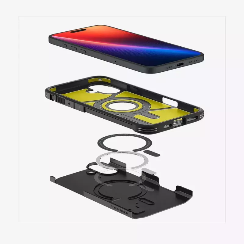 Spigen Tough Armor AI (MagFit) dėklas telefonui Apsauginis Juoda 15.5 cm