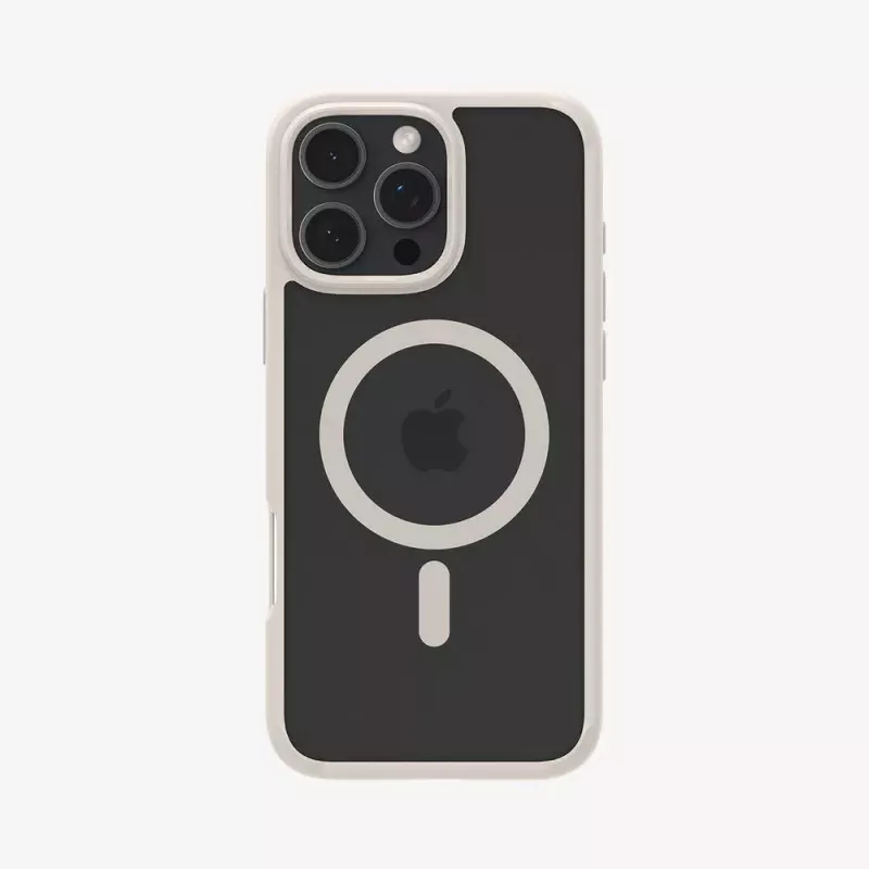 Spigen Ultra Hybrid (MagFit) mobiliojo telefono dėklas – smėlio spalvos permatomas
