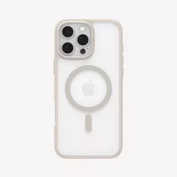 Spigen Ultra Hybrid (MagFit) mobiliojo telefono dėklas – smėlio spalvos permatomas