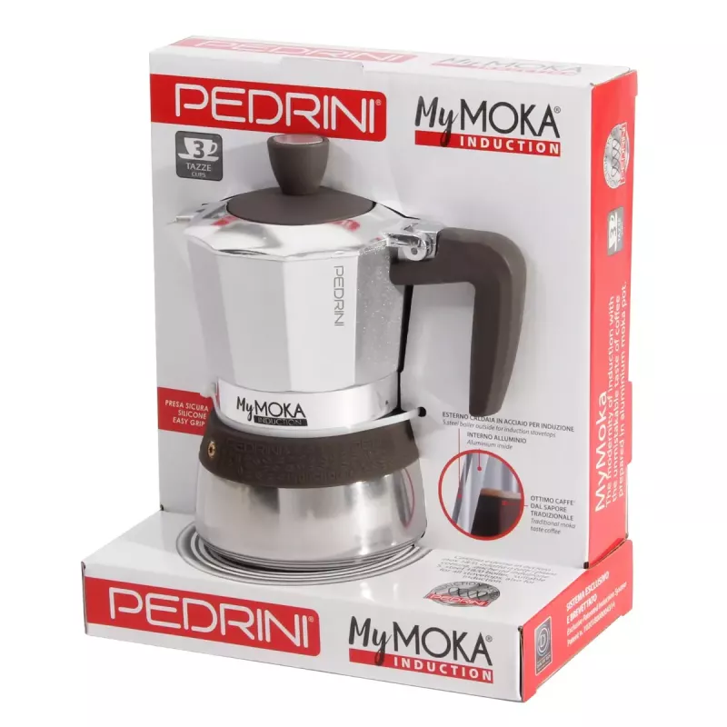 Moka puodas Pedrini MyMoka indukcinis ruda nerūdijantis plienas