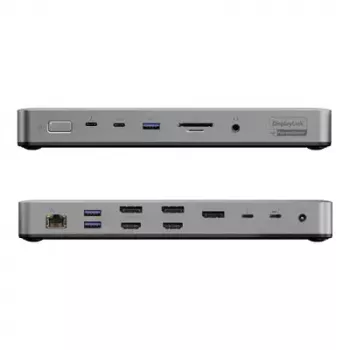 Dokų stotelė / prievadų replikatorius ALOGIC TB4DU4 — laidinis Thunderbolt, 96 W, SD/MicroSD skaitytuvas, 3,5 mm lizdas, aliuminis/ABS