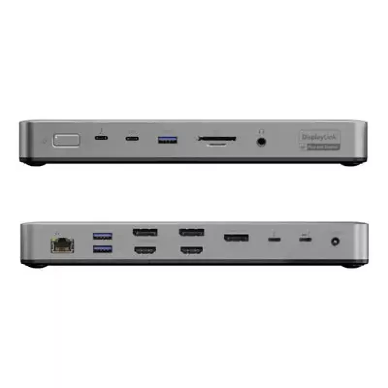 Dokų stotelė / prievadų replikatorius ALOGIC TB4DU4 — laidinis Thunderbolt, 96 W, SD/MicroSD skaitytuvas, 3,5 mm lizdas, aliuminis/ABS