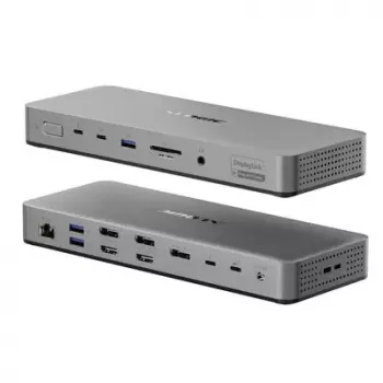 Dokų stotelė / prievadų replikatorius ALOGIC TB4DU4 — laidinis Thunderbolt, 96 W, SD/MicroSD skaitytuvas, 3,5 mm lizdas, aliuminis/ABS